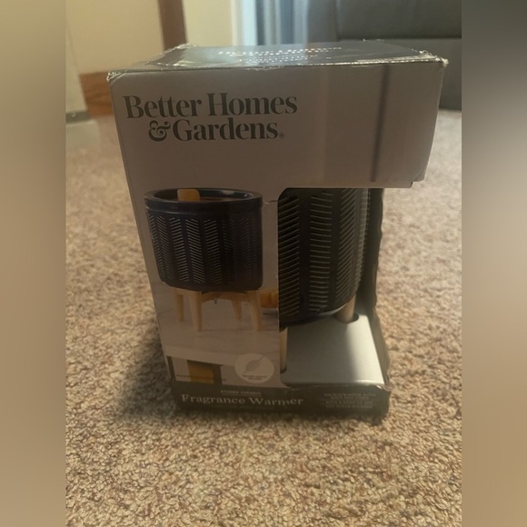 Better Homes And Gardens Electric Navy Ceramic Wax Warmer With Wood Stand - Picture 1 of 2